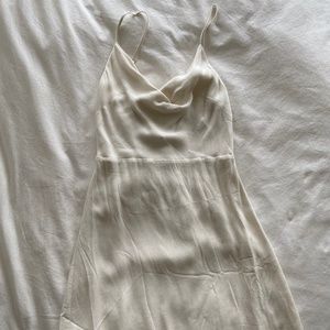 Sunday best white cowl neck mini dress